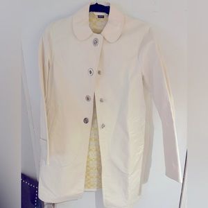Coach White Trench Coat Size 4